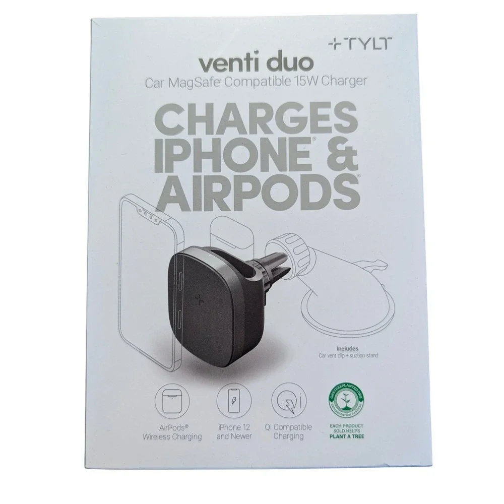 N5.N TYLT Venti Duo Car MagSafe‎ Compatible 15W - Charges iPhone & AirPods